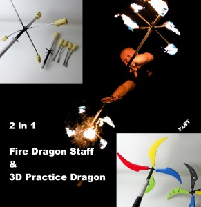 2in1 Fire/Practice Dragon Staff